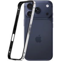 Предпазна рамка за iPhone 17 Pro Max - черно-сребрист