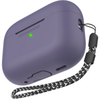 AhaStyle силиконов калъф с каишка за AirPods Pro 2 - лилав