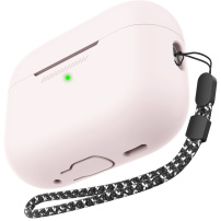 AhaStyle силиконов калъф с каишка за AirPods Pro 2 - розов