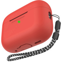 AhaStyle силиконов калъф с каишка за AirPods Pro 2 - червен