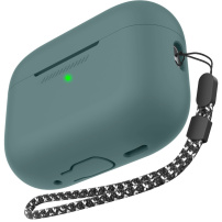 AhaStyle силиконов калъф с каишка за AirPods Pro 2 - петролен