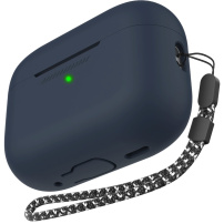 AhaStyle силиконов калъф с каишка за AirPods Pro 2 - тъмносин