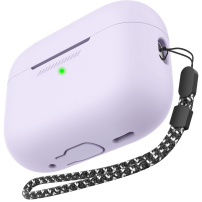 AhaStyle силиконов калъф с каишка за AirPods Pro 2 - светлолилав