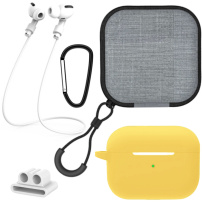 Практичен комплект 5в1 за AirPods Pro 2 - жълт