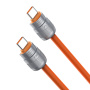 DUX DUCIS 2в1 силиконов кабел за зареждане и пренос на данни и каишка - USB-C към USB-C - 30 cm - оранжев