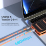 DUX DUCIS 2в1 силиконов кабел за зареждане и пренос на данни и каишка - USB-C към USB-C - 30 cm - оранжев