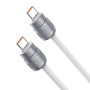 DUX DUCIS 2в1 силиконов кабел за зареждане и данни и каишка - USB-C към USB-C - 30 см - бял