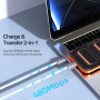 DUX DUCIS 2в1 силиконов кабел за зареждане и данни и каишка - USB-C към USB-C - 30 см - бял