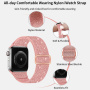 Блестяща найлонова каишка с плъзгаща се катарама за Apple Watch 42mm / 41mm / 40mm / 38mm - розова