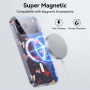 Прозрачен калъф с блясък, мотив на панделки и MagSafe за iPhone 16 Pro Max - розов