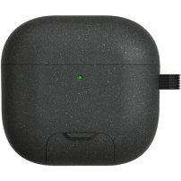 Калъф със сгъваема стойка и карабинер за AirPods 4 / 5 - тъмносив