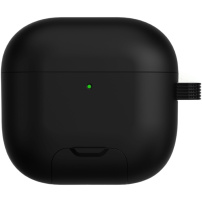 Калъф с разгъваща се стойка и карабинер за AirPods 4 / 5 - черен