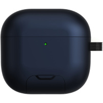 Калъф със сгъваема стойка и карабинер за AirPods 4 / 5 - тъмносин