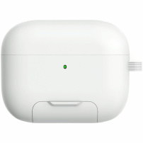Калъф с разгъваща се стойка и карабинер за AirPods Pro 2 - бял