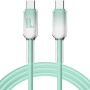 ENKAY Ice Clear оплетен кабел за зареждане и данни - USB-C към USB-C - 1 m - ментов