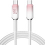 ENKAY Ice Clear оплетен кабел за зареждане и данни - USB-C към USB-C - 1 м - бял