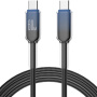 ENKAY Ice Clear оплетен кабел за зареждане и данни - USB-C към USB-C - 1 m - черен