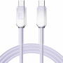 ENKAY Ice Clear оплетен кабел за зареждане и данни - USB-C към USB-C - 1 m - лилав