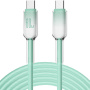 ENKAY Ice Clear оплетен кабел за зареждане и данни - USB-C към USB-C - 2 m - ментолов
