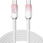 ENKAY Ice Clear оплетен кабел за зареждане и пренос на данни - USB-C към USB-C - 2 m - бял