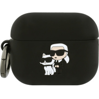 Karl Lagerfeld 3D Logo NFT Karl and Choupette силиконов калъф за AirPods Pro 3 - черен