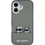 Karl Lagerfeld IML K&CH Heads Logo прозрачен калъф с MagSafe за iPhone 17 - сив