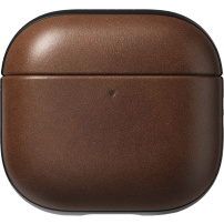 Nomad Modern Leather кожен калъф за AirPods 4 / 5 - тъмнокафяв