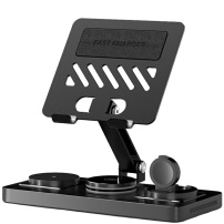 CYJ-268 4в1 безжична стойка с USB-C кабел и стойка за iPad за iPhone / Apple Watch / AirPods - 15W - черен