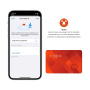 FIXED Tag Card smart локатор във формата на карта с поддръжка на Find My - оранжев