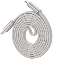 DUX DUCIS магнитен оплетен кабел за зареждане и данни - USB-C към Lightning - 1 m - сив