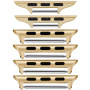 Комплект резервни метални катарами с 3 ширини за Apple Watch Ultra 49mm / 46mm / 45mm / 44mm / 42mm - 3 бр. - златист