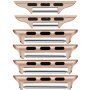 Комплект резервни метални катарами с 3 ширини за Apple Watch Ultra 49mm / 46mm / 45mm / 44mm / 42mm - 3 бр. - розово злато
