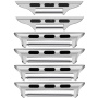 Комплект резервни метални катарами с 3 ширини за Apple Watch Ultra 49mm / 46mm / 45mm / 44mm / 42mm - 3 бр. - сребрист