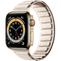 Велурена магнитна каишка за Apple Watch 42mm / 41mm / 40mm / 38mm - бежова