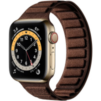 Велурена магнитна каишка за Apple Watch 42mm / 41mm / 40mm / 38mm - тъмнокафява
