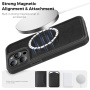 Защитен калъф от PU кожа с MagSafe за iPhone 14 Pro Max - черен