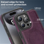 Предпазен калъф от PU кожа с MagSafe за iPhone 15 Pro Max - тъмнолилав