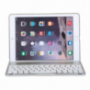WITSPAD алуминиев кейс с цветно осветена Bluetooth клавиатура за iPad 9,7" (2017/2018) / Pro 9,7" / Air 1 / 2 - сребърен