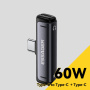 ESSAGER 2в1 аудио и зареждаща редукция - 2x USB-C към USB-C - сива