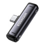 ESSAGER 2в1 аудио и зареждаща редукция - 2x USB-C към USB-C - сива