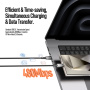 DUX DUCIS WLCM Series оплетен кабел за зареждане и данни - USB-C към USB-C - 1 m - черен