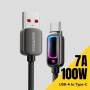 ESSAGER оплетен Кабел за зареждане и данни с подсветка - USB-A на USB-C - 1 m - черен
