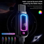 ESSAGER оплетен Кабел за зареждане и данни с подсветка - USB-A на USB-C - 1 m - черен