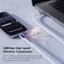 ESSAGER оплетен Кабел за зареждане и данни с подсветка - USB-A на USB-C - 1 m - черен