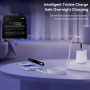 ESSAGER оплетен кабел за зареждане и данни с подсветка - USB-C към USB-C - 1 m - син
