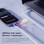 ESSAGER оплетен кабел за зареждане и данни с подсветка - USB-C към USB-C - 1 m - син