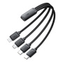 ESSAGER 4в1 зареждаща и за данни редукция - USB-C към 2x USB-C / Lightning / micro USB - черна