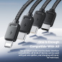 ESSAGER 4в1 зареждаща и за данни редукция - USB-C към 2x USB-C / Lightning / micro USB - черна