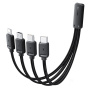ESSAGER 4в1 зареждаща и за данни редукция - USB-C към 2x USB-C / Lightning / micro USB - черна