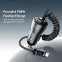 ESSAGER ES-CC29 комплект зарядно за кола с портове USB-C / USB-A и кабел USB-C - 108W - 1,2 m - сив